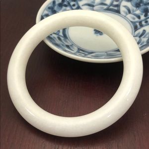 White Jade Bangle Bracelet